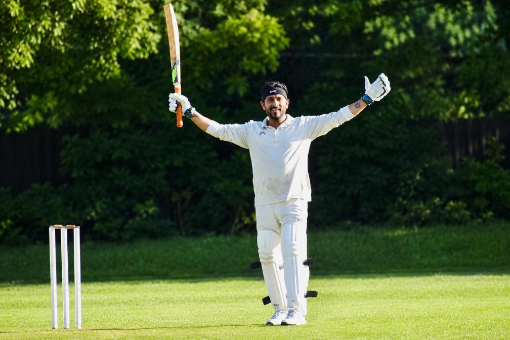 Vidit Gupta batting for Brighton Dome Mission CC